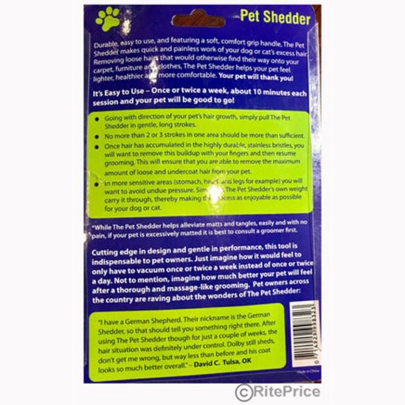 Pet Shedder THE EASY TO USE DE SHEDDING AND LIGHT GROOMING TOOL (1 Pack) - New - Picture 3 of 9